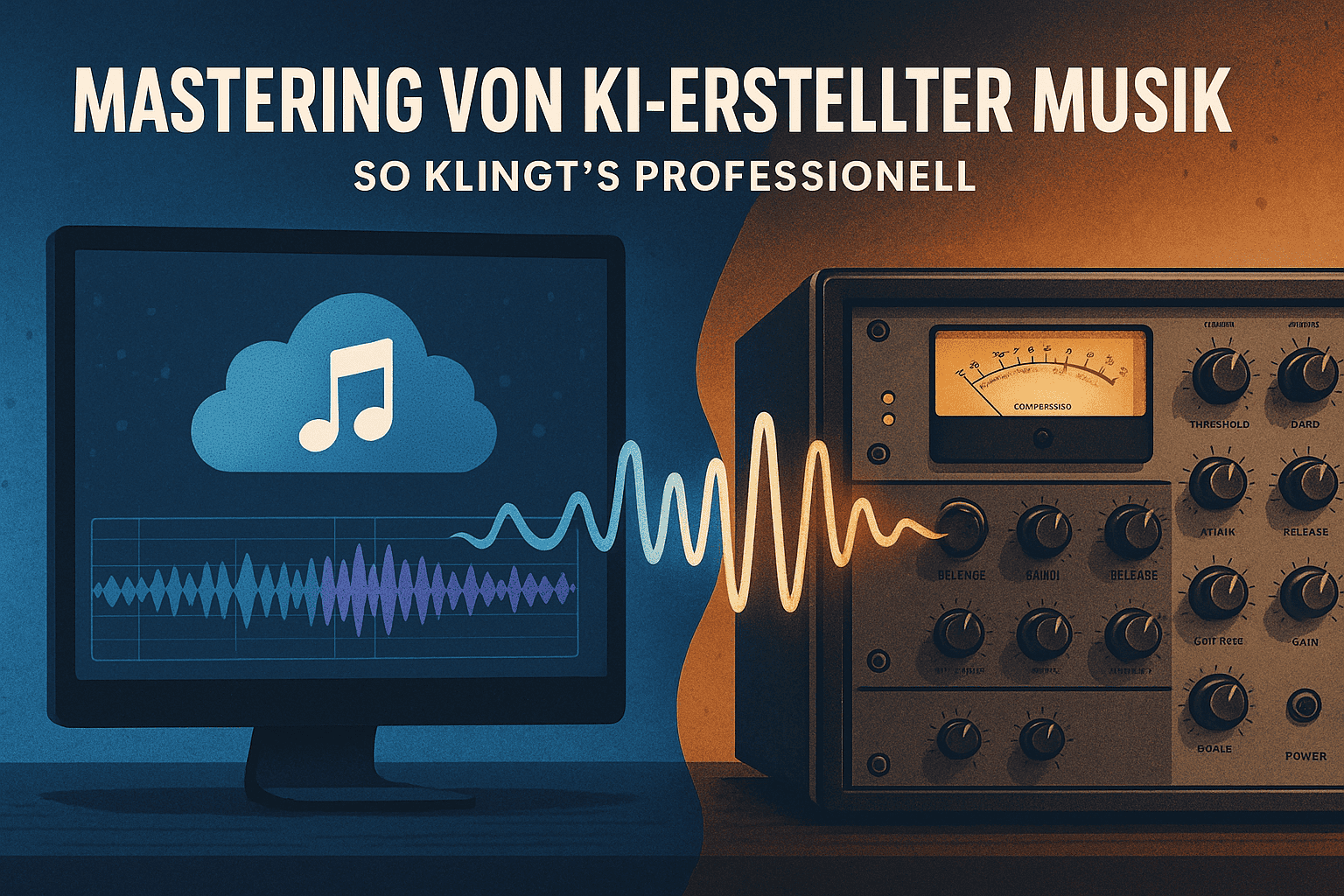 Gegenüberstellung von KI-Musikproduktion und analogem Mastering im Studio