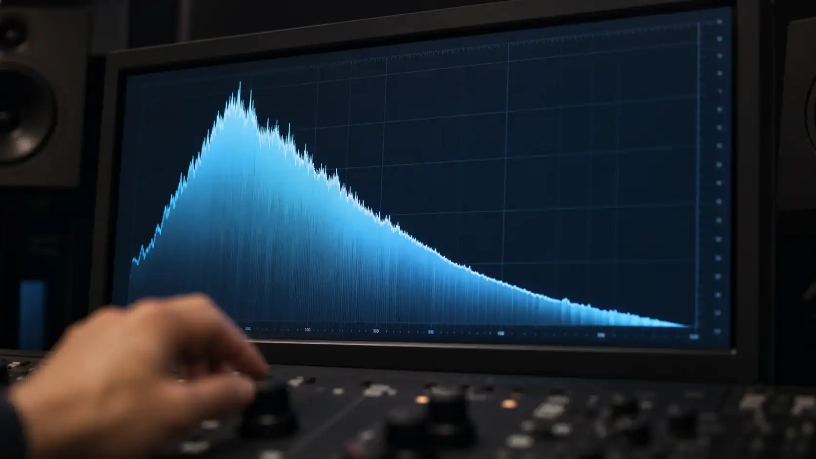 Mixing 808 Bass: Analizator częstotliwości pokazuje energię w zakresie subbasów