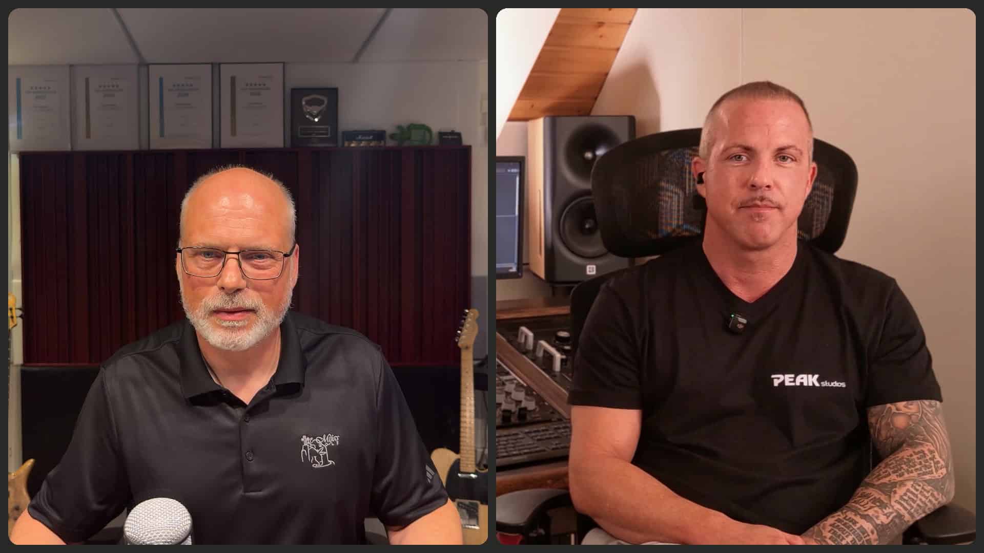 Thom Wettstein erklärt seine Herangehensweise im Mastering-Podcast, Chris Jones hört zu
